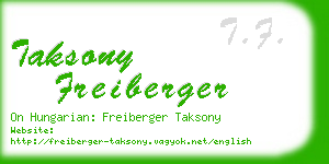 taksony freiberger business card